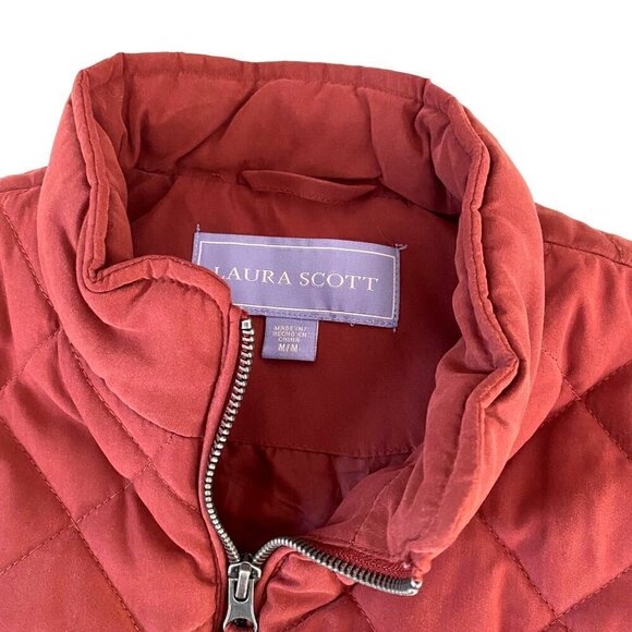 Laura‎ Scott Full Zip Quilted Puffer Vest With Pockets Women's M Outdoor Classic - Picture 4 of 11